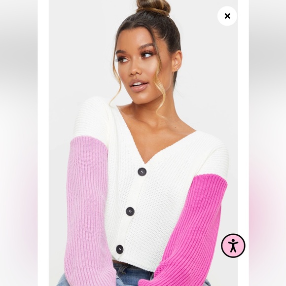 BUTTON UP CROPPED CARDIGAN - Medium - Picture 4 of 7